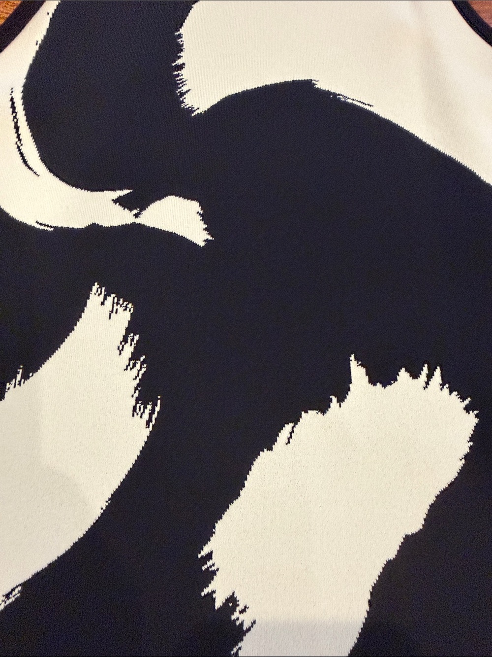 Celine Runway Black and Cream Abstract Brushstroke Tank Dress/Top - Picture 6 of 16